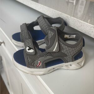 Kids Shark Sandals - Gray and Blue